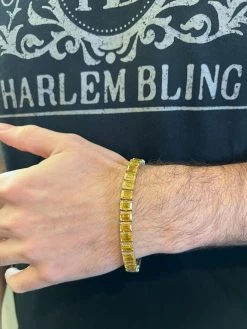 Yellow Canary 60ct MOISSANITE 8mm Tennis Bracelet 925 Silver Pass Diamond Test -Harlem Bling Shop harlembling yellow canary 60ct moissanite 8mm tennis bracelet 925 silver pass diamond test 95172.1674668432