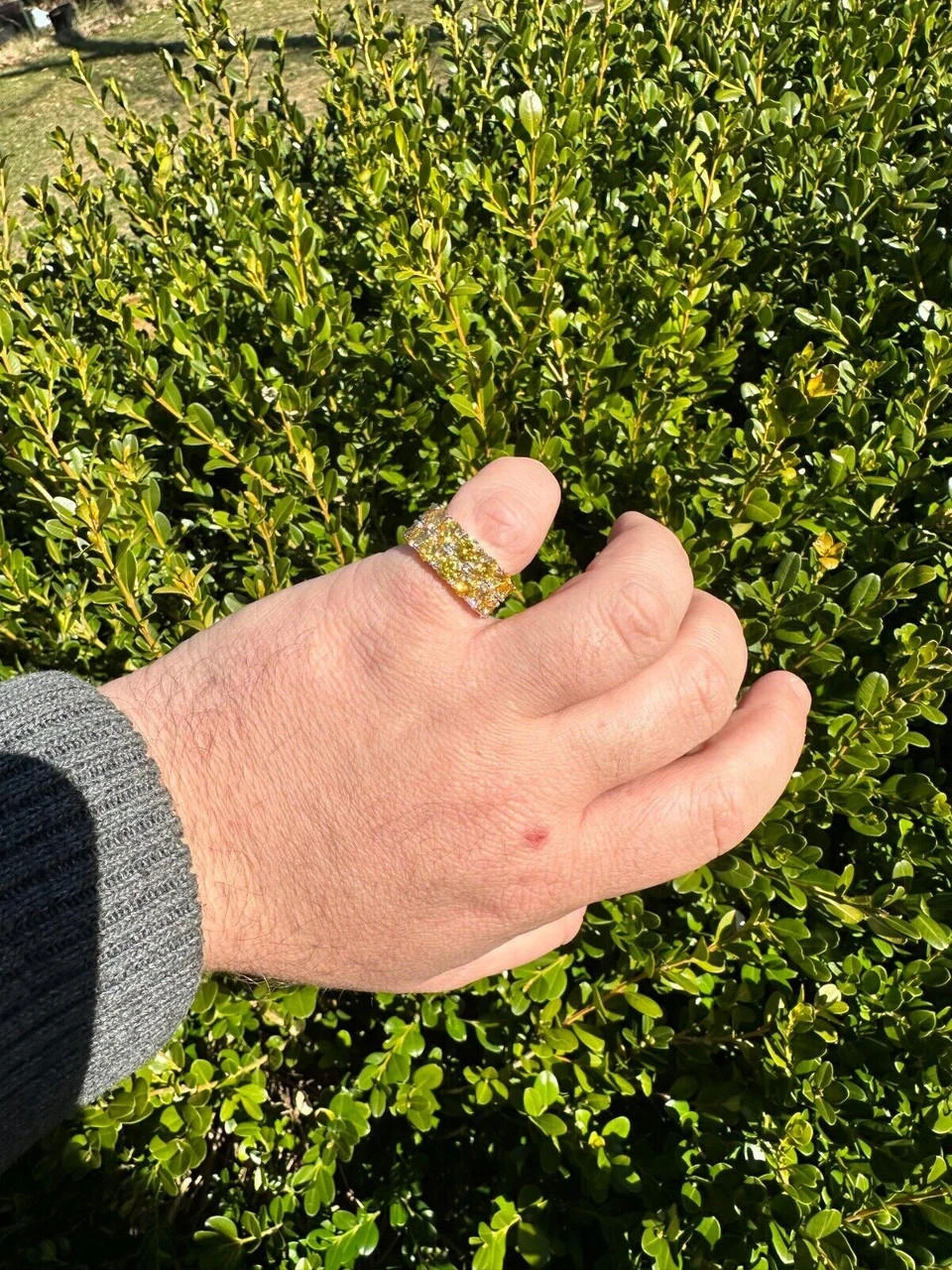 Yellow Canary Moissanite Ring Real 925 Silver Hip Hop Iced Tennis Band Big 10mm 22 Yellow Canary Moissanite Ring Real 925 Silver Hip Hop Iced Tennis Band Big 10mm - Image 20