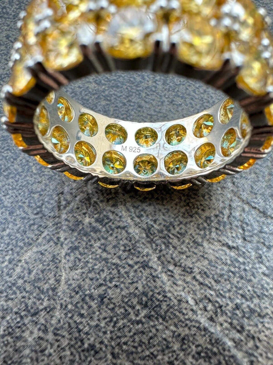 Yellow Canary Moissanite Ring Real 925 Silver Hip Hop Iced Tennis Band Big 10mm 11 Yellow Canary Moissanite Ring Real 925 Silver Hip Hop Iced Tennis Band Big 10mm - Image 9