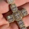 Yellow Gold Over Solid 925 Silver Men's Large Baguette Diamond Cross Necklace 2" -Harlem Bling Shop harlembling yellow gold over solid 925 silver mens large baguette diamond cross necklace 2 28933.1664371654