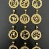 14k Gold Plated Real Solid 925 Silver Zodiac Astrology Sign Pendant Necklace 1"