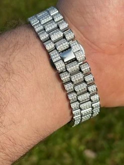 15ct MOISSANITE Mens Presidential Watch Iced Bust Down Hip Hop Diamond Test ✅ -Harlem Bling Shop hip hop 15ct moissanite mens presidential watch iced bust down hip hop diamond test 28445.1664356575