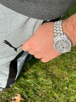 15ct MOISSANITE Mens Presidential Watch Iced Bust Down Hip Hop Diamond Test ✅ -Harlem Bling Shop hip hop 15ct moissanite mens presidential watch iced bust down hip hop diamond test 33115.1664355866