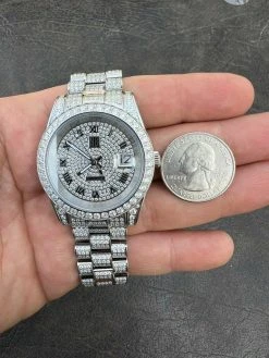 15ct MOISSANITE Mens Presidential Watch Iced Bust Down Hip Hop Diamond Test ✅ -Harlem Bling Shop hip hop 15ct moissanite mens presidential watch iced bust down hip hop diamond test 34877.1664358456