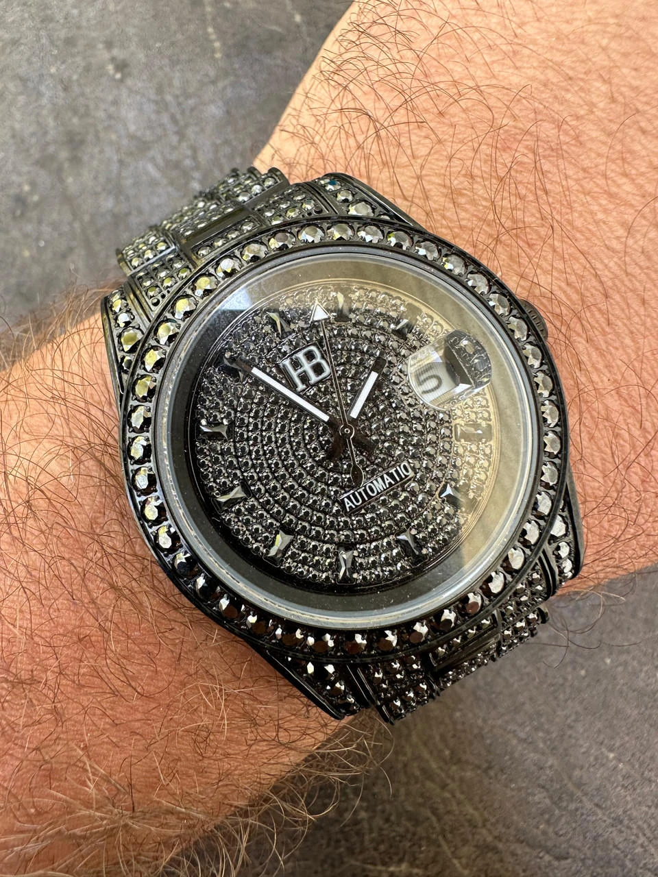 16.1 Ct Black MOISSANITE Mens Presidential Watch Iced Bust Down Hip Hop 22 16.1 Ct Black MOISSANITE Mens Presidential Watch Iced Bust Down Hip Hop - Image 20