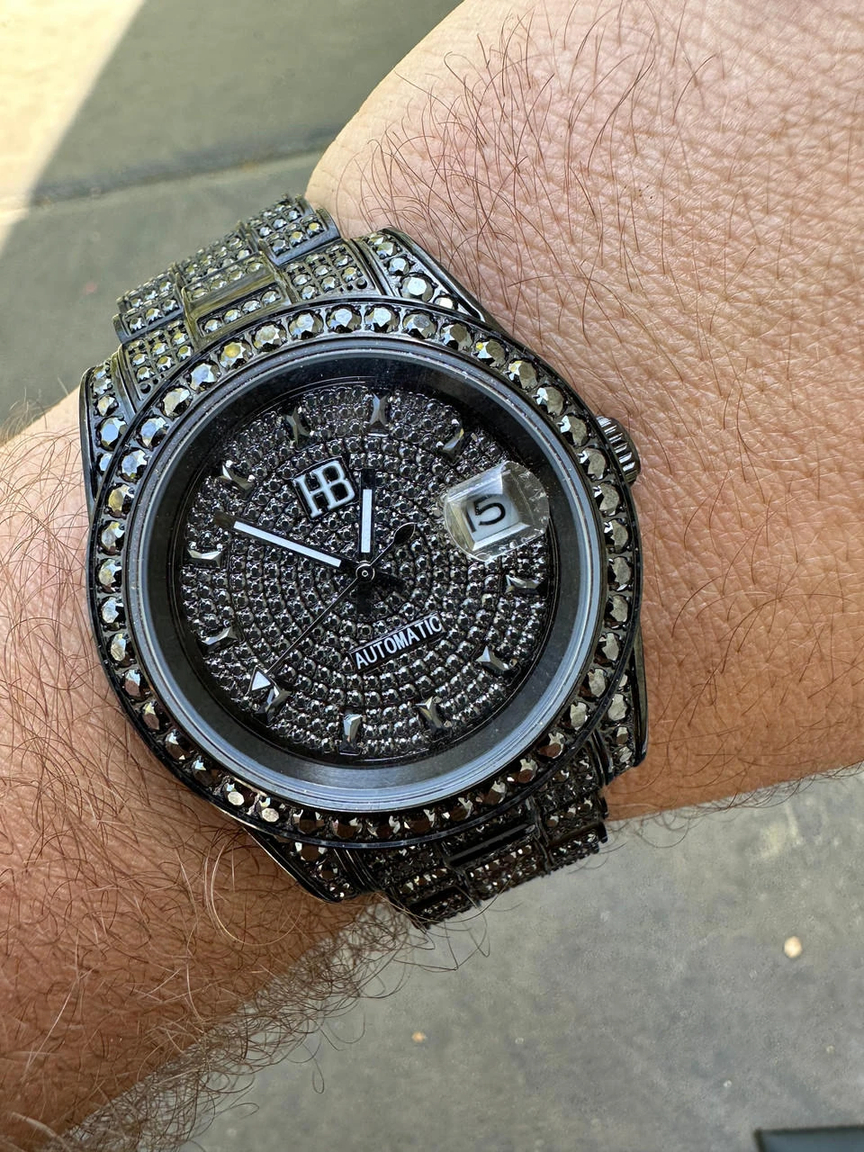 16.1 Ct Black MOISSANITE Mens Presidential Watch Iced Bust Down Hip Hop 19 16.1 Ct Black MOISSANITE Mens Presidential Watch Iced Bust Down Hip Hop - Image 17