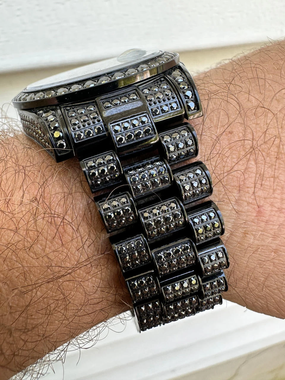 16.1 Ct Black MOISSANITE Mens Presidential Watch Iced Bust Down Hip Hop 13 16.1 Ct Black MOISSANITE Mens Presidential Watch Iced Bust Down Hip Hop - Image 11