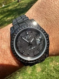 16.1 Ct Black MOISSANITE Mens Presidential Watch Iced Bust Down Hip Hop 37 16.1 Ct Black MOISSANITE Mens Presidential Watch Iced Bust Down Hip Hop -Harlem Bling Shop hip hop 16.1 ct black moissanite mens presidential watch iced bust down hip hop 66204.1682627587