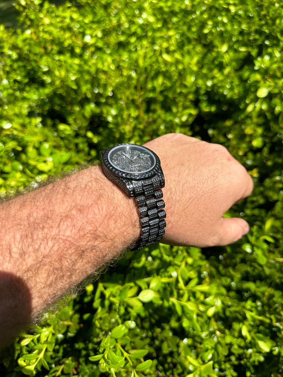 16.1 Ct Black MOISSANITE Mens Presidential Watch Iced Bust Down Hip Hop 15 16.1 Ct Black MOISSANITE Mens Presidential Watch Iced Bust Down Hip Hop - Image 13