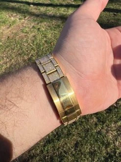 16ct MOISSANITE Mens 14k Gold Over Stainless Watch Honeycomb Iced Arabic Dial 27 16ct MOISSANITE Mens 14k Gold Over Stainless Watch Honeycomb Iced Arabic Dial -Harlem Bling Shop hip hop 16ct moissanite mens 14k gold over stainless watch honeycomb iced arabic dial 29962.1671639677