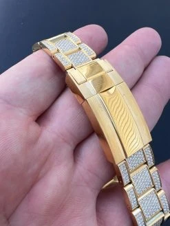 16ct MOISSANITE Mens 14k Gold Over Stainless Watch Honeycomb Iced Arabic Dial 39 16ct MOISSANITE Mens 14k Gold Over Stainless Watch Honeycomb Iced Arabic Dial -Harlem Bling Shop hip hop 16ct moissanite mens 14k gold over stainless watch honeycomb iced arabic dial 93293.1671639749