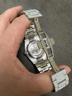 35.5ct MOISSANITE Automatic Skeleton Watch Mens Real Iced Hip Hop Passes Tester -Harlem Bling Shop hip hop 35.5ct moissanite automatic skeleton watch mens real iced hip hop passes tester 56037.1684271452