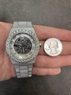 35.5ct MOISSANITE Automatic Skeleton Watch Mens Real Iced Hip Hop Passes Tester -Harlem Bling Shop hip hop 35.5ct moissanite automatic skeleton watch mens real iced hip hop passes tester 57082.1684271186