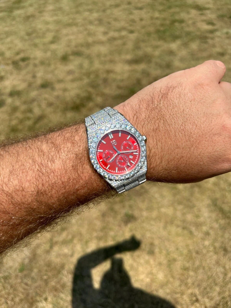 35ct MOISSANITE Red Face Mens Perpetual Calendar Real Watch Auto Iced Hip Hop 4 35ct MOISSANITE Red Face Mens Perpetual Calendar Real Watch Auto Iced Hip Hop - Image 2