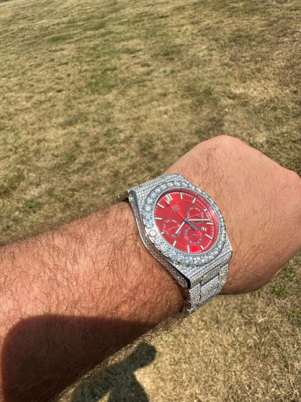 35ct MOISSANITE Red Face Mens Perpetual Calendar Real Watch Auto Iced Hip Hop 15 35ct MOISSANITE Red Face Mens Perpetual Calendar Real Watch Auto Iced Hip Hop - Image 13