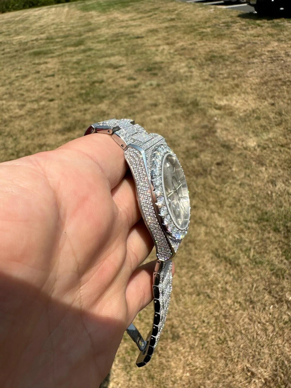 35ct MOISSANITE White Face Mens Perpetual Calendar Real Watch Auto Iced Hip Hop 9 35ct MOISSANITE White Face Mens Perpetual Calendar Real Watch Auto Iced Hip Hop - Image 7