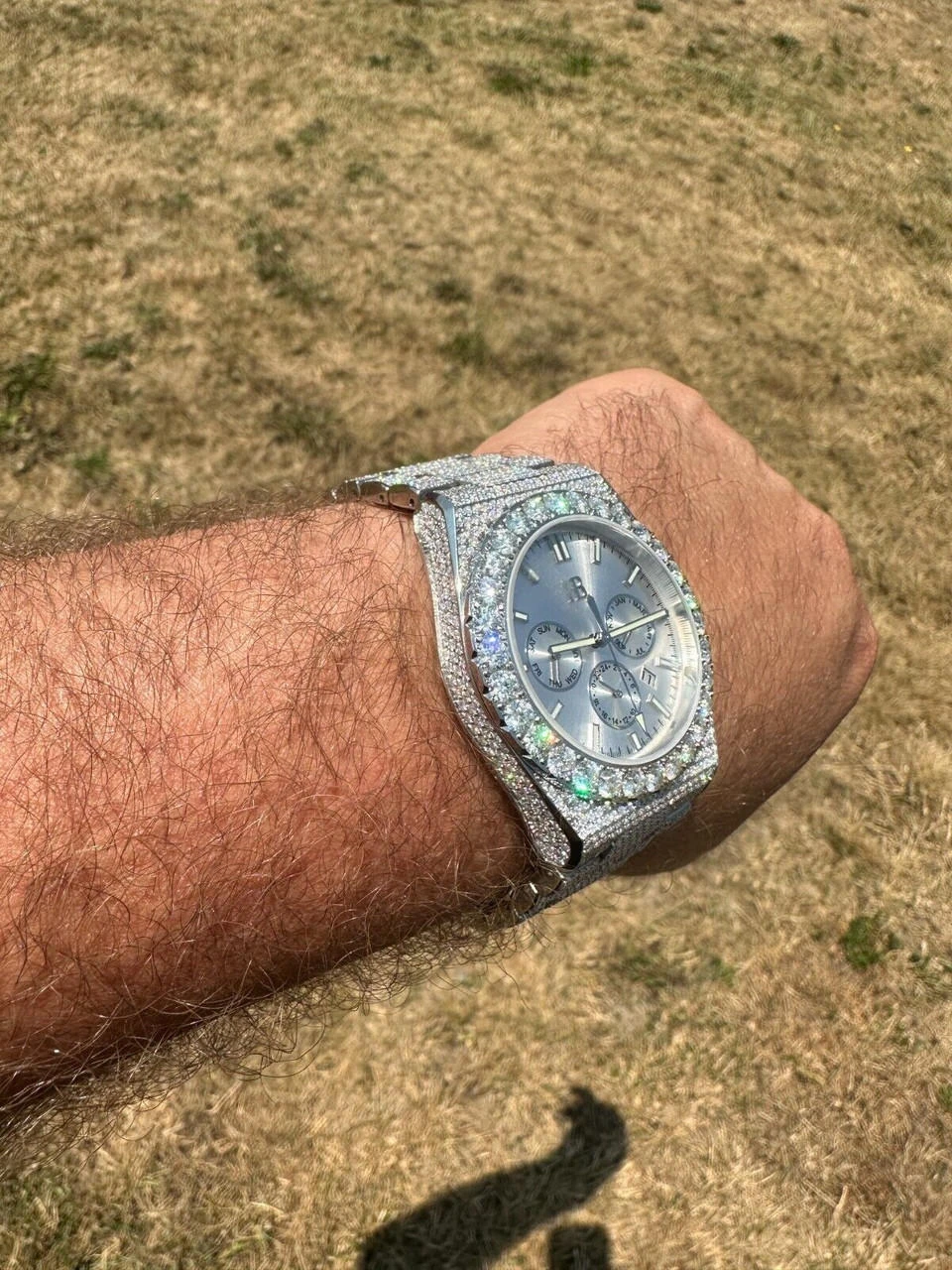 35ct MOISSANITE White Face Mens Perpetual Calendar Real Watch Auto Iced Hip Hop 15 35ct MOISSANITE White Face Mens Perpetual Calendar Real Watch Auto Iced Hip Hop - Image 13