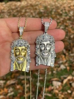 6ct MOISSANITE Iced Real Solid Silver Gold Baguette Jesus Piece Pendant Necklace 16 6ct MOISSANITE Iced Real Solid Silver Gold Baguette Jesus Piece Pendant Necklace -Harlem Bling Shop hip hop 6ct moissanite iced real solid silver gold baguette jesus piece pendant necklace 06375.1664356960