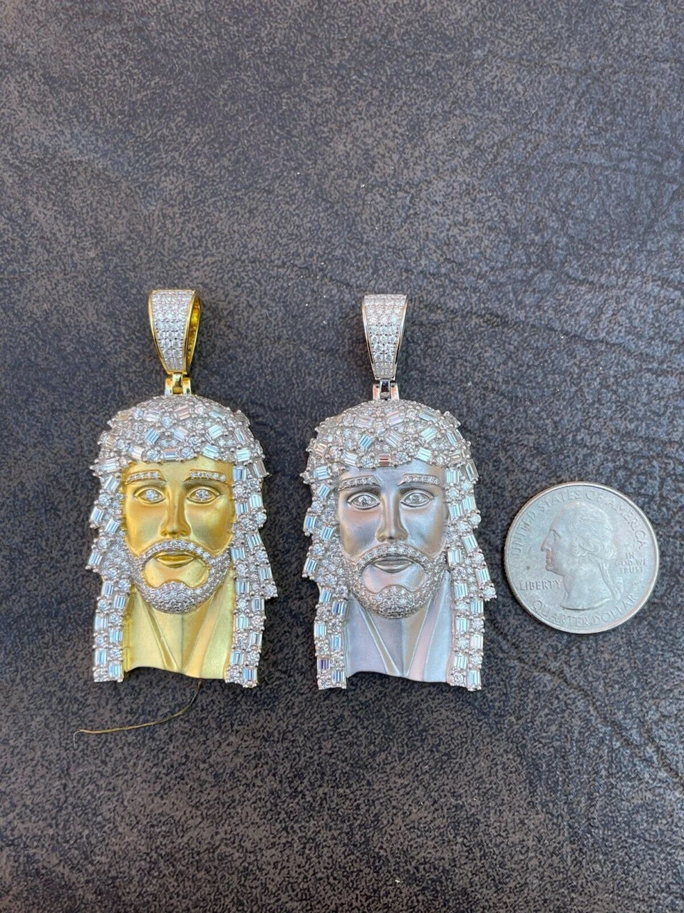 6ct MOISSANITE Iced Real Solid Silver Gold Baguette Jesus Piece Pendant Necklace 12 6ct MOISSANITE Iced Real Solid Silver Gold Baguette Jesus Piece Pendant Necklace - Image 10