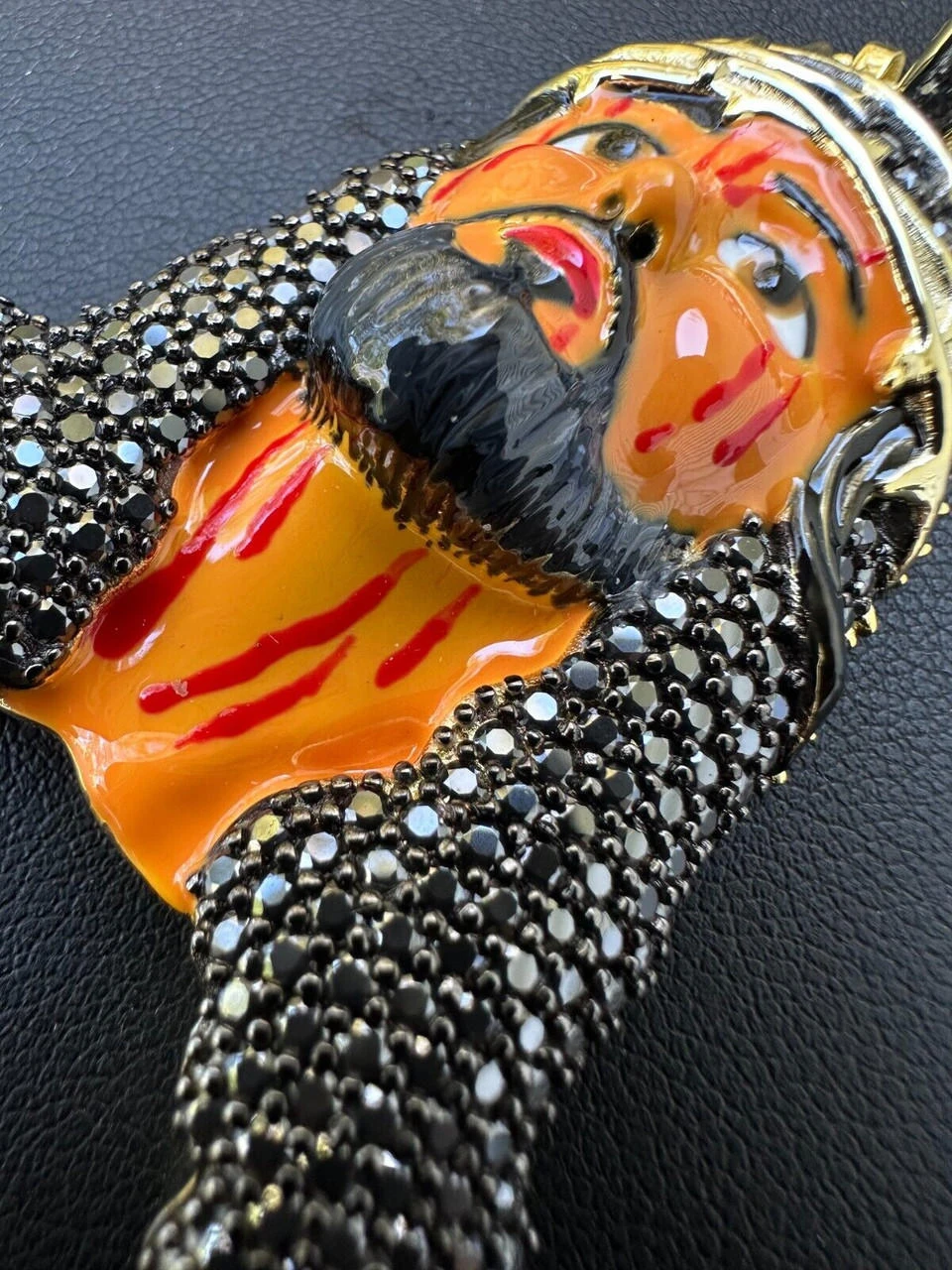 Black MOISSANITE Real 925 Silver / Gold Enamel Jesus Piece Pendant Necklace 8 Black MOISSANITE Real 925 Silver / Gold Enamel Jesus Piece Pendant Necklace - Image 6