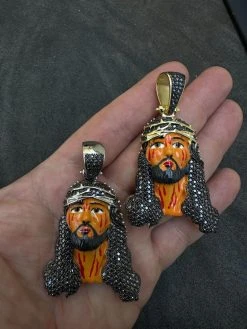 Black MOISSANITE Real 925 Silver / Gold Enamel Jesus Piece Pendant Necklace 32 Black MOISSANITE Real 925 Silver / Gold Enamel Jesus Piece Pendant Necklace -Harlem Bling Shop hip hop black moissanite real 925 silver gold enamel jesus piece pendant necklace 12254.1697770440