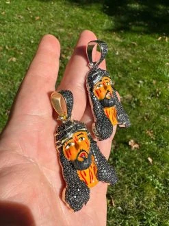 Black MOISSANITE Real 925 Silver / Gold Enamel Jesus Piece Pendant Necklace 36 Black MOISSANITE Real 925 Silver / Gold Enamel Jesus Piece Pendant Necklace -Harlem Bling Shop hip hop black moissanite real 925 silver gold enamel jesus piece pendant necklace 37552.1697770486