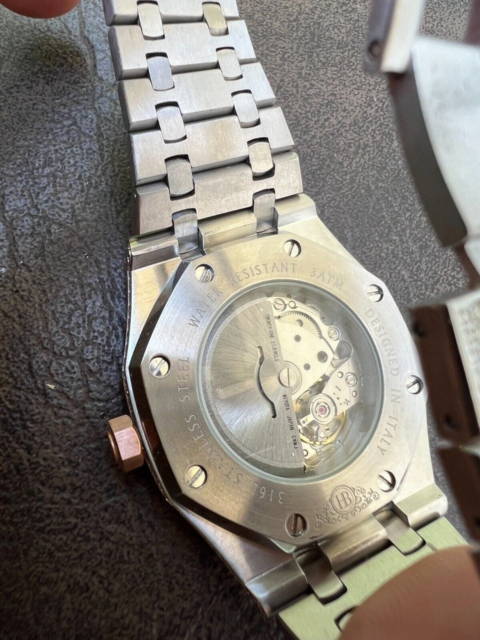 Bust Down Automatic MOISSANITE Watch Iced Two Tone Rose Gold Pass Diamond Tester 6 Bust Down Automatic MOISSANITE Watch Iced Two Tone Rose Gold Pass Diamond Tester - Image 5