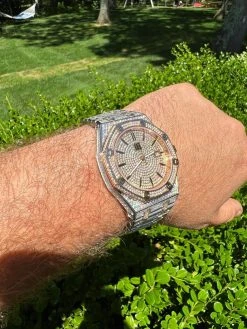 Bust Down Automatic MOISSANITE Watch Iced Two Tone Rose Gold Pass Diamond Tester 16 Bust Down Automatic MOISSANITE Watch Iced Two Tone Rose Gold Pass Diamond Tester -Harlem Bling Shop hip hop bust down automatic moissanite watch iced two tone rose gold pass diamond tester 72735.1664300044