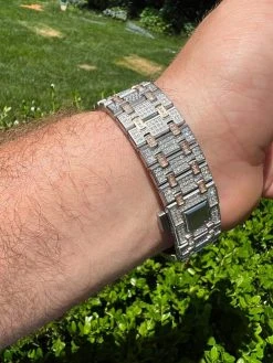 Bust Down Automatic MOISSANITE Watch Iced Two Tone Rose Gold Pass Diamond Tester 23 Bust Down Automatic MOISSANITE Watch Iced Two Tone Rose Gold Pass Diamond Tester -Harlem Bling Shop hip hop bust down automatic moissanite watch iced two tone rose gold pass diamond tester 91245.1664300249