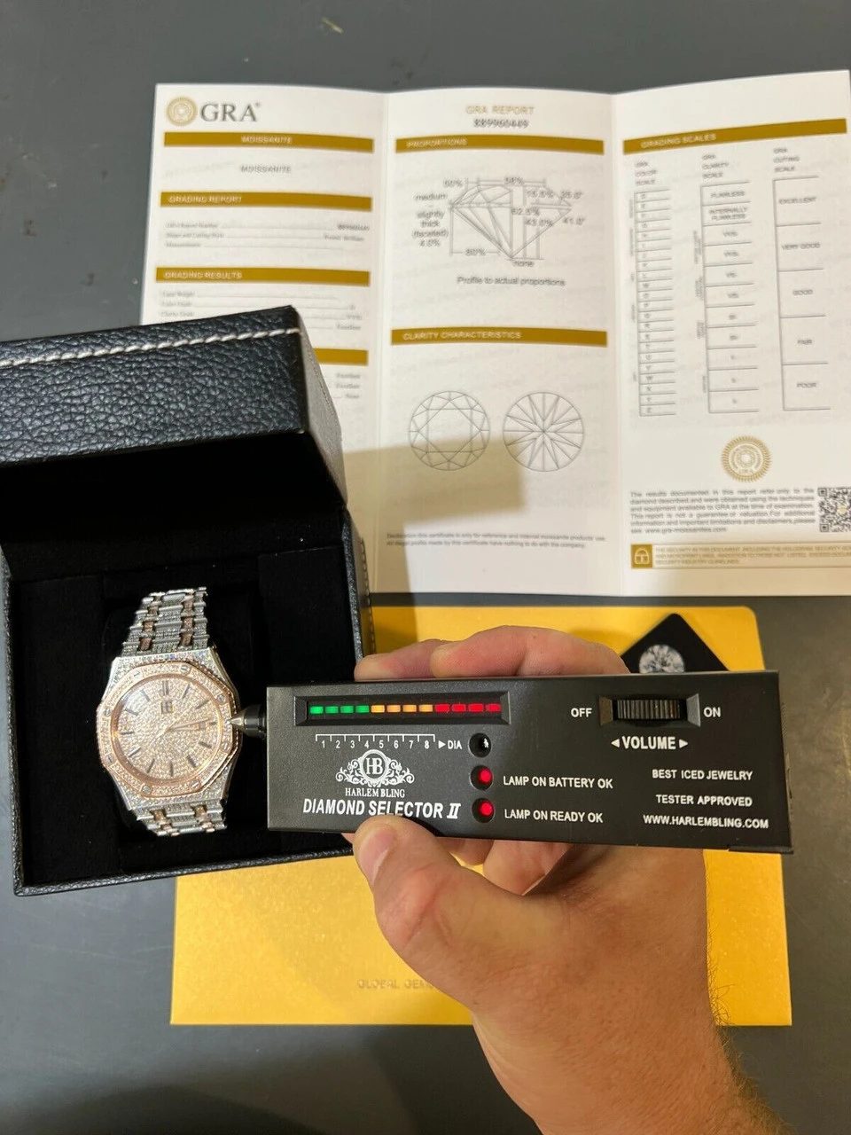 Bust Down Automatic MOISSANITE Watch Iced Two Tone Rose Gold Pass Diamond Tester 3 Bust Down Automatic MOISSANITE Watch Iced Two Tone Rose Gold Pass Diamond Tester - Image 2