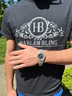 Bust Down MOISSANITE Black Presidential Watch Iced Hip Hop Passes Diamond Test -Harlem Bling Shop hip hop bust down moissanite black presidential watch iced hip hop passes diamond test 09519.1664362814