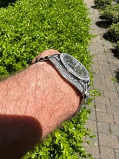 Bust Down MOISSANITE Black Presidential Watch Iced Hip Hop Passes Diamond Test -Harlem Bling Shop hip hop bust down moissanite black presidential watch iced hip hop passes diamond test 29837.1664360353