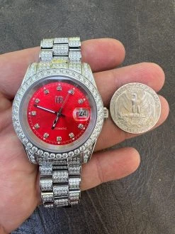 Bust Down MOISSANITE Red Face Presidential Watch Iced Hip Hop Pass Diamond Test 17 Bust Down MOISSANITE Red Face Presidential Watch Iced Hip Hop Pass Diamond Test -Harlem Bling Shop hip hop bust down moissanite red face presidential watch iced hip hop pass diamond test 52409.1664356222