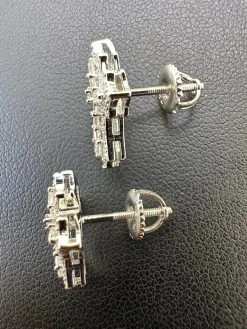 Gothic Cross Large Earrings Real 925 Silver Iced Moissanite Hip Hop Mens Ladies -Harlem Bling Shop hip hop gothic cross large earrings real 925 silver iced moissanite hip hop mens ladies 23380.1695693058