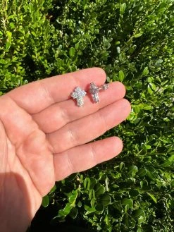 Gothic Cross Large Earrings Real 925 Silver Iced Moissanite Hip Hop Mens Ladies -Harlem Bling Shop hip hop gothic cross large earrings real 925 silver iced moissanite hip hop mens ladies 83403.1695693105