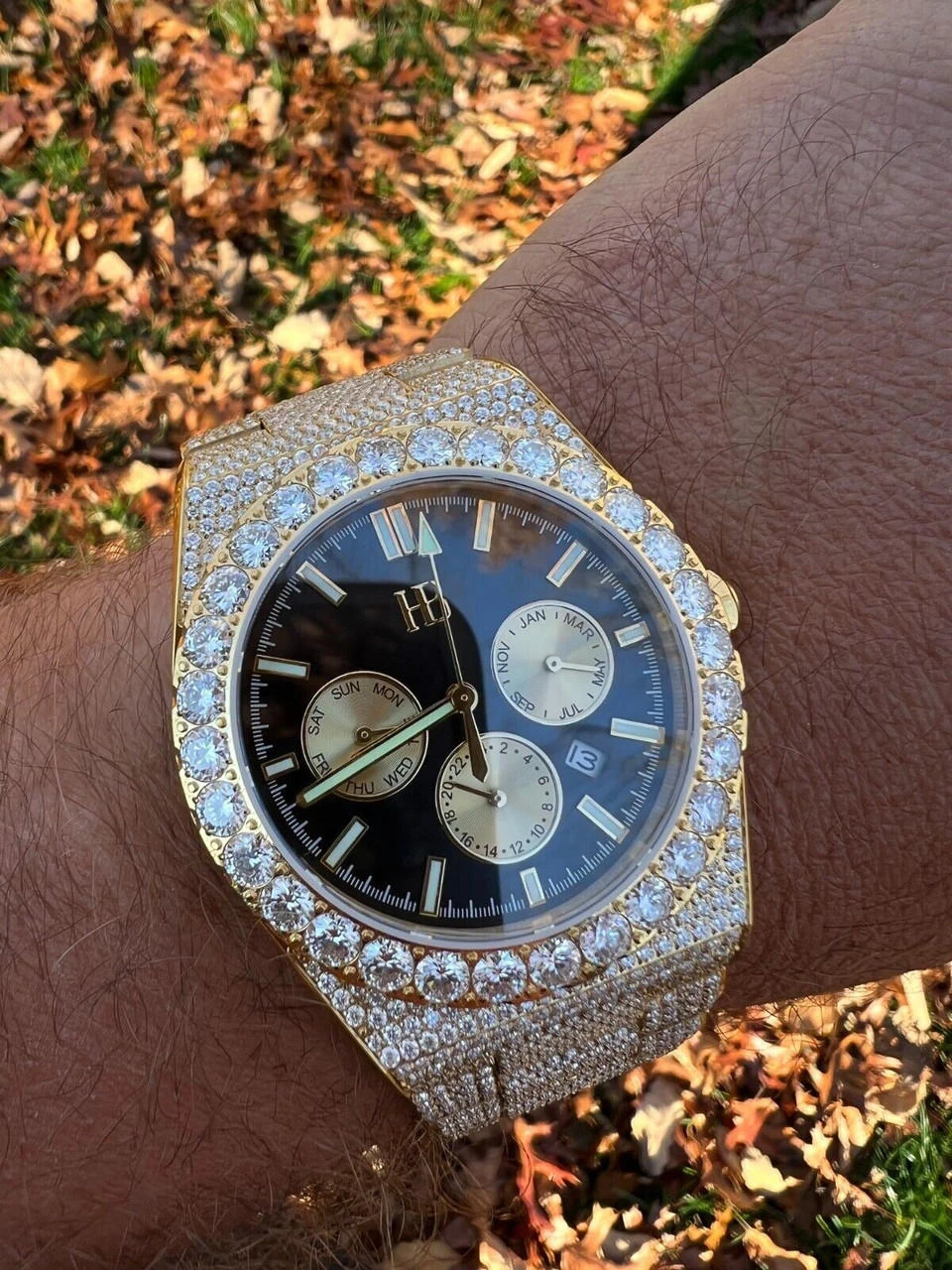 Honeycomb Set 35ct MOISSANITE Gold Mens Perpetual Skeleton Watch Iced Hip Hop Passes Tester ✅ 15 Honeycomb Set 35ct MOISSANITE Gold Mens Perpetual Skeleton Watch Iced Hip Hop Passes Tester ✅ - Image 13