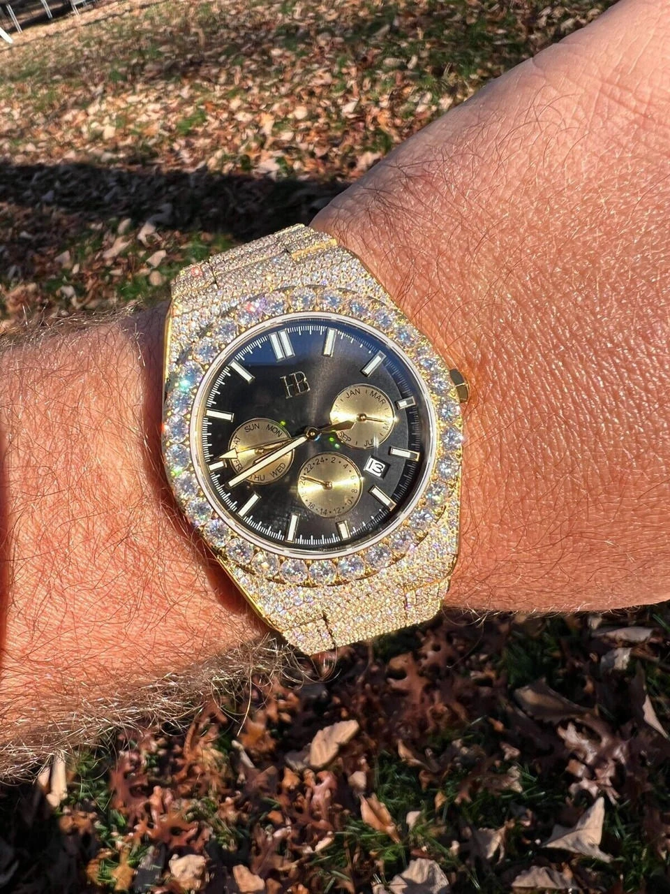 Honeycomb Set 35ct MOISSANITE Gold Mens Perpetual Skeleton Watch Iced Hip Hop Passes Tester ✅ 13 Honeycomb Set 35ct MOISSANITE Gold Mens Perpetual Skeleton Watch Iced Hip Hop Passes Tester ✅ - Image 11