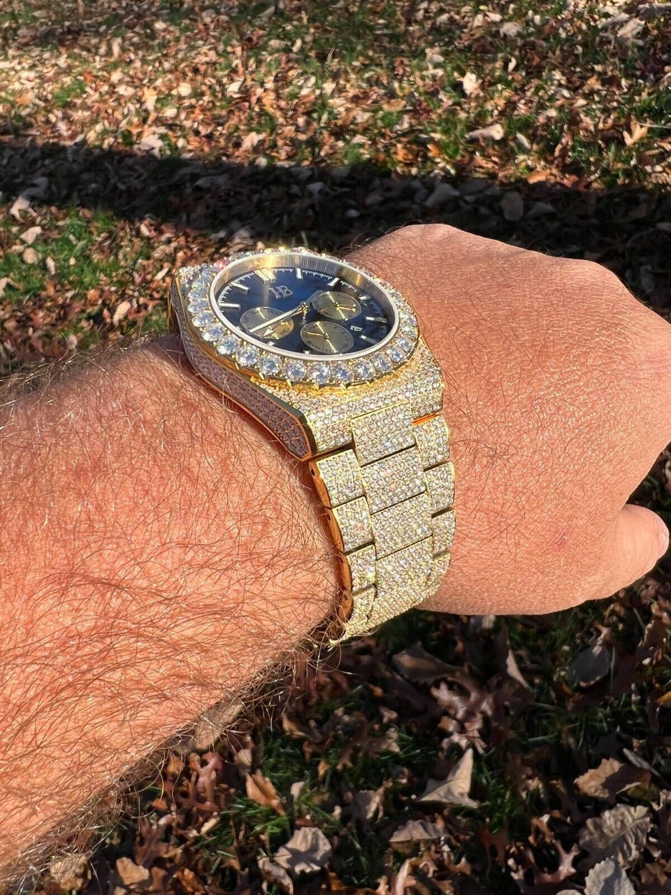 Honeycomb Set 35ct MOISSANITE Gold Mens Perpetual Skeleton Watch Iced Hip Hop Passes Tester ✅ 7 Honeycomb Set 35ct MOISSANITE Gold Mens Perpetual Skeleton Watch Iced Hip Hop Passes Tester ✅ - Image 5