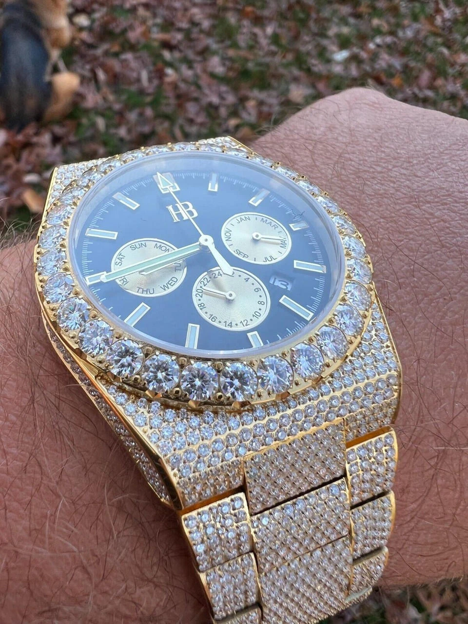 Honeycomb Set 35ct MOISSANITE Gold Mens Perpetual Skeleton Watch Iced Hip Hop Passes Tester ✅ 21 Honeycomb Set 35ct MOISSANITE Gold Mens Perpetual Skeleton Watch Iced Hip Hop Passes Tester ✅ - Image 19