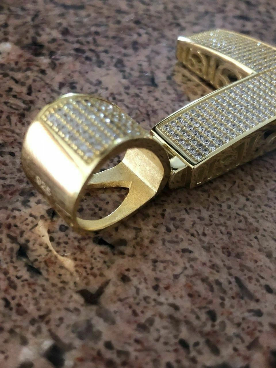 Iced 7ct Moissanite Huge 14k Gold Vermeil Cross Pendant Men's Pass Diamond Test 10 Iced 7ct Moissanite Huge 14k Gold Vermeil Cross Pendant Men's Pass Diamond Test - Image 8