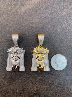 Iced Bust Down Real Solid Silver / Gold Baguette CZ Jesus Piece Pendant Necklace 24 Iced Bust Down Real Solid Silver / Gold Baguette CZ Jesus Piece Pendant Necklace -Harlem Bling Shop hip hop iced bust down real solid silver gold baguette cz jesus piece pendant necklace 89601.1664356759