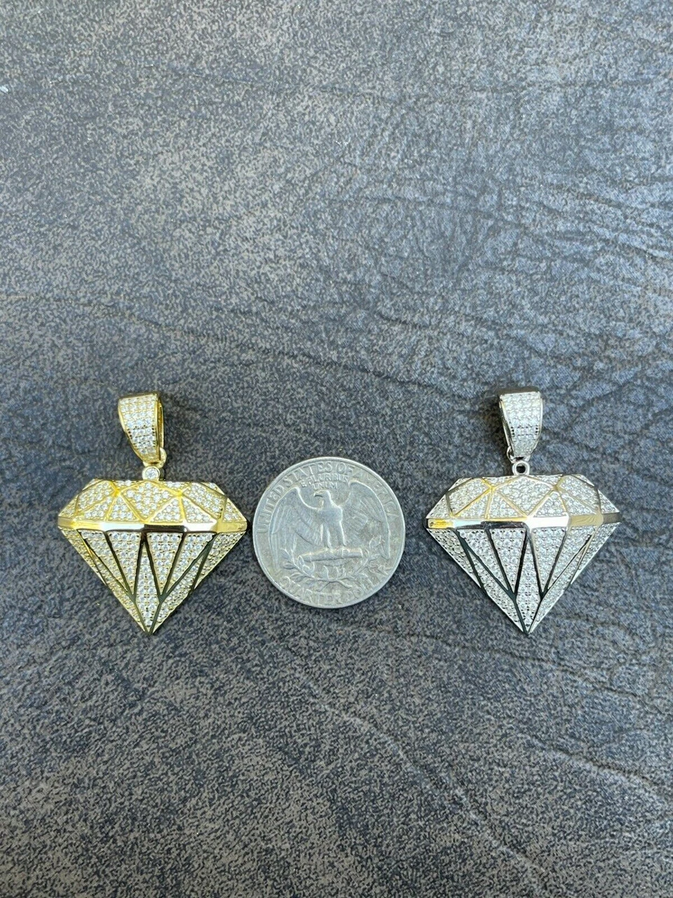 Iced Diamond Shape Bling Pendant Hip Hop Necklace 925 Silver / Gold MOISSANITE 13 Iced Diamond Shape Bling Pendant Hip Hop Necklace 925 Silver / Gold MOISSANITE - Image 11