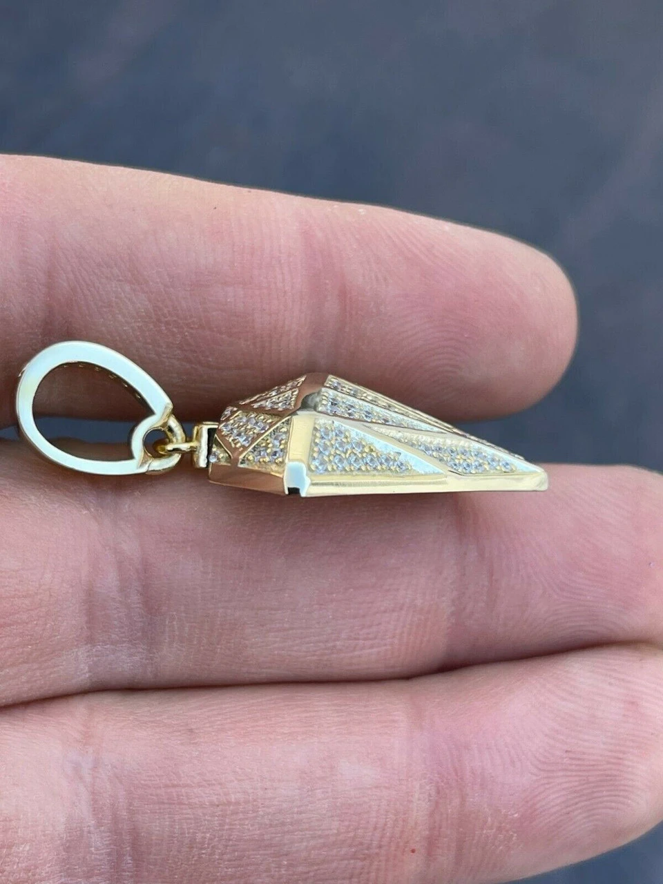 Iced Diamond Shape Bling Pendant Hip Hop Necklace 925 Silver / Gold MOISSANITE 11 Iced Diamond Shape Bling Pendant Hip Hop Necklace 925 Silver / Gold MOISSANITE - Image 9