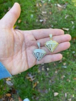 Iced Diamond Shape Bling Pendant Hip Hop Necklace 925 Silver / Gold MOISSANITE 19 Iced Diamond Shape Bling Pendant Hip Hop Necklace 925 Silver / Gold MOISSANITE -Harlem Bling Shop hip hop iced diamond shape bling pendant hip hop necklace 925 silver gold moissanite 97601.1664393308