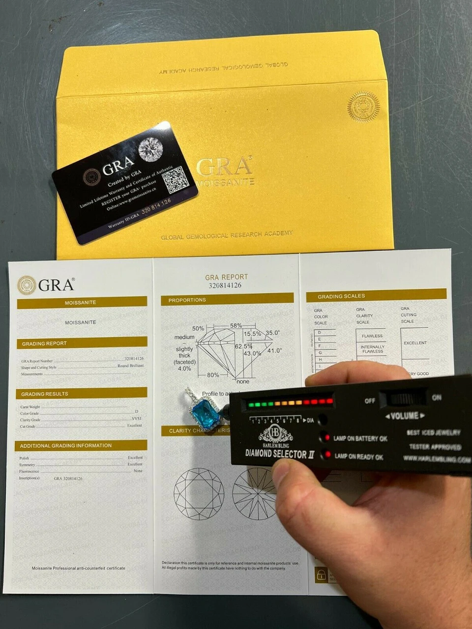 Hip Hop Iced Moissanite & Blue Stone Bling Pendant Necklace Pass Diamond Test 9 Hip Hop Iced Moissanite & Blue Stone Bling Pendant Necklace Pass Diamond Test - Image 7