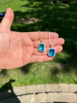 Hip Hop Iced Moissanite & Blue Stone Bling Pendant Necklace Pass Diamond Test 21 Hip Hop Iced Moissanite & Blue Stone Bling Pendant Necklace Pass Diamond Test -Harlem Bling Shop hip hop iced moissanite and blue stone bling pendant necklace pass diamond test 17271.1664302383