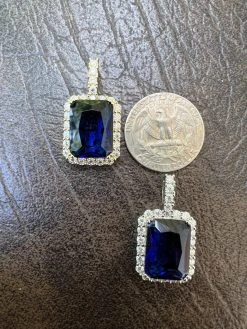 Iced Moissanite & Simulated Sapphire Stone Pendant Necklace Pass Diamond Test 21 Iced Moissanite & Simulated Sapphire Stone Pendant Necklace Pass Diamond Test -Harlem Bling Shop hip hop iced moissanite and simulated sapphire stone pendant necklace pass diamond test 11454.1664302560