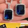 Iced Moissanite & Simulated Sapphire Stone Pendant Necklace Pass Diamond Test -Harlem Bling Shop hip hop iced moissanite and simulated sapphire stone pendant necklace pass diamond test 14868.1664302114