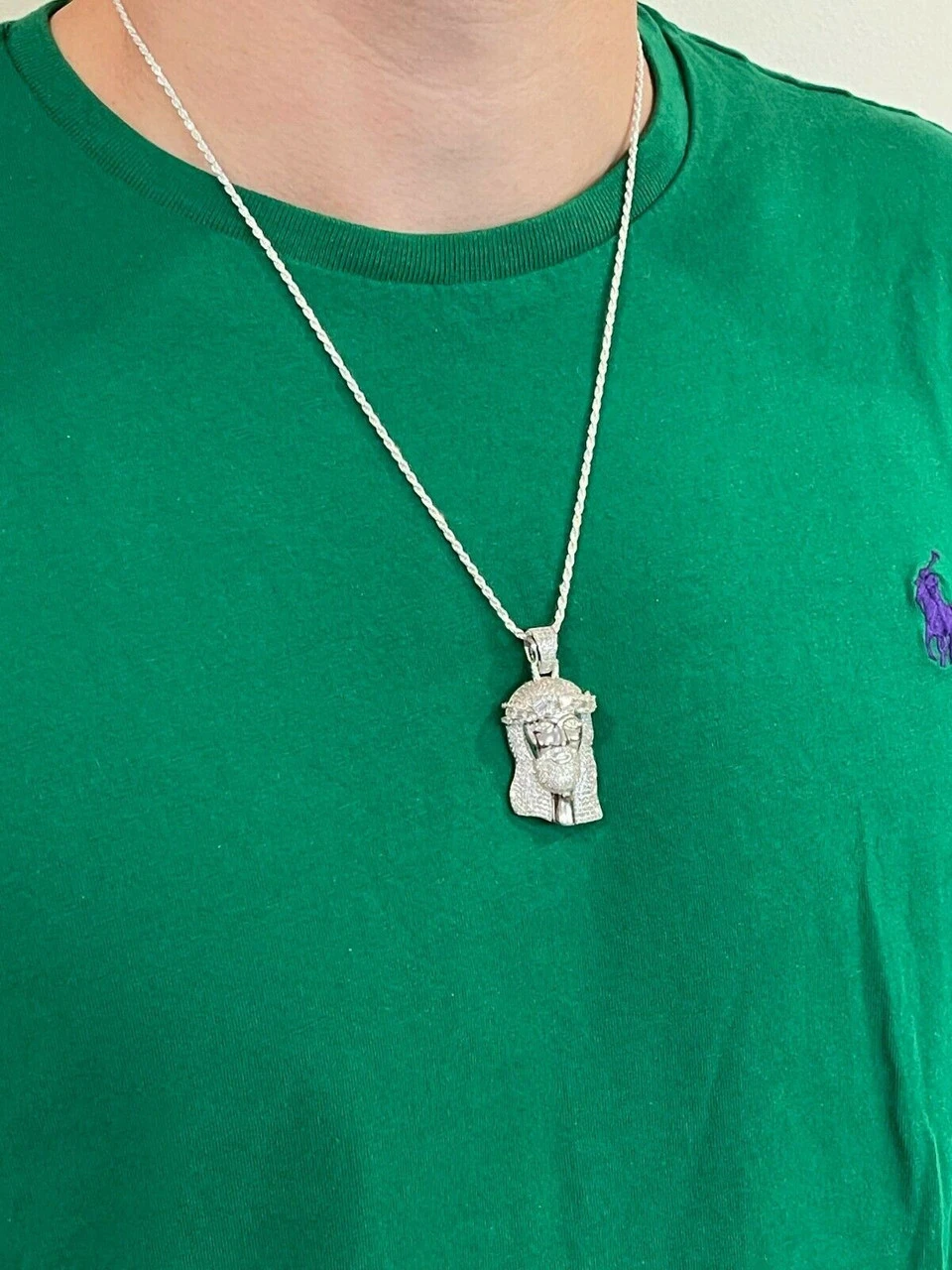 Iced MOISSANITE Real Silver Gold Jesus Piece Pendant Necklace Diamond Tester ✅ 14 Iced MOISSANITE Real Silver Gold Jesus Piece Pendant Necklace Diamond Tester ✅ - Image 12