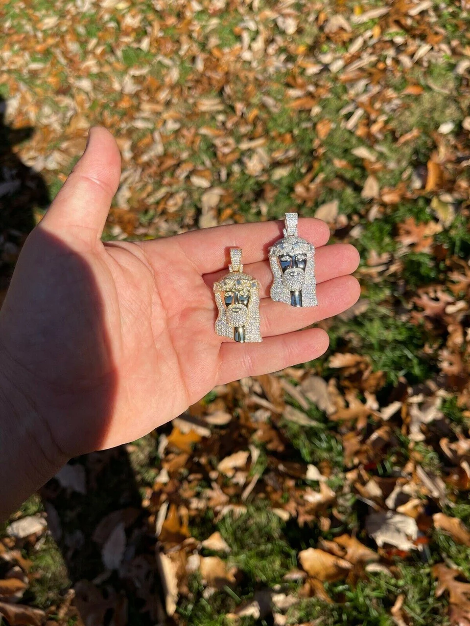 Iced MOISSANITE Real Silver Gold Jesus Piece Pendant Necklace Diamond Tester ✅ 9 Iced MOISSANITE Real Silver Gold Jesus Piece Pendant Necklace Diamond Tester ✅ - Image 7